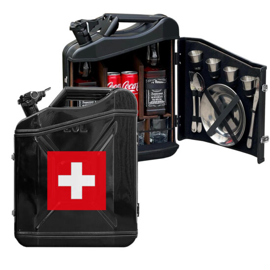 Kanisterbar 20 L Schweiz Figur Tür