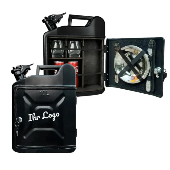 Kanisterbar 10 L mit Ihrem Logo Klassische Tür