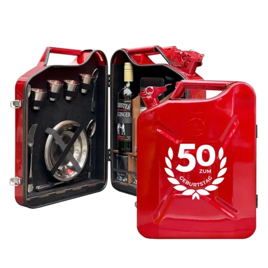 Kanisterbar 20 L 50 Jahre Geburtstag Perlrot Halb Tür