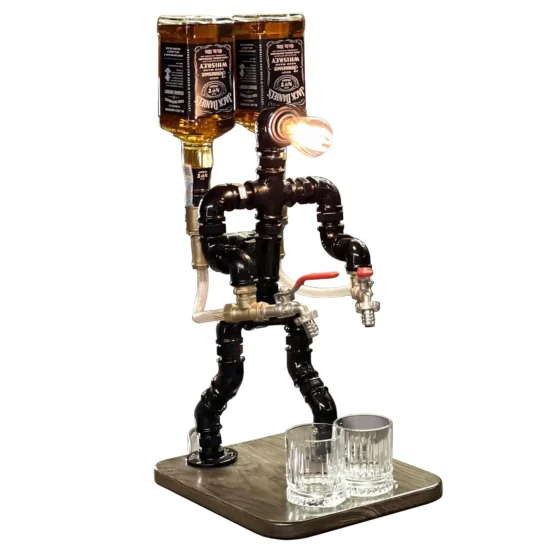 Whisky Spender Mann mit Lampe und zwei Taps