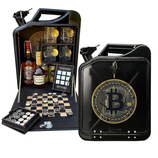 Kanisterbar 20 L Bitcoin mit Schach Brettspiele