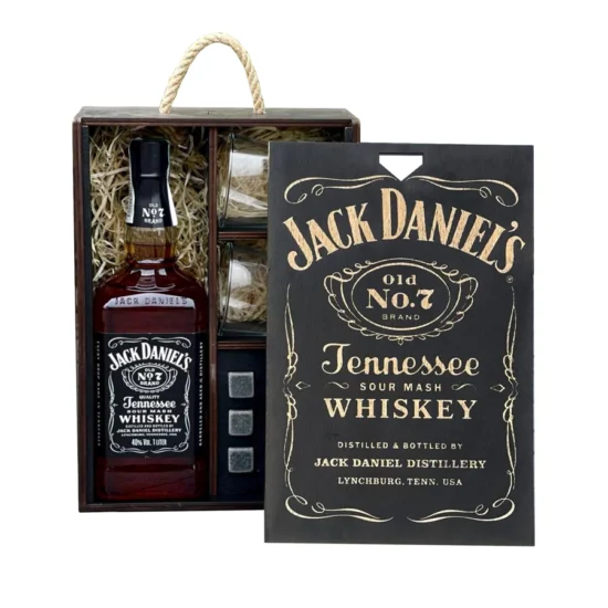 Whisky Box aus Holz Jack Daniel's Geschenk für Männer