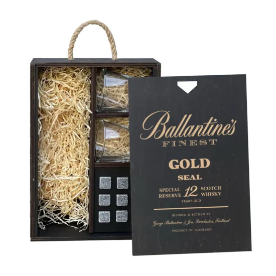 Whisky Box aus Holz "Ballantine's" Geschenk für Männer
