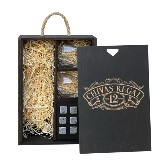 Whisky Box aus Holz "Chivas 12" Geschenk für Männer