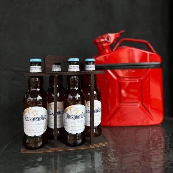 Personalisierte Kanisterbar 5 L für Bier mit Flaschenhalter